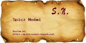 Spicz Noémi névjegykártya